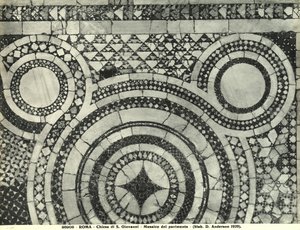 (detalle) del suelo cosmatesco de la Basílica de San Giovanni en Laterano, Roma (mosaico) de Italian School