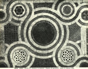(detalle) El suelo cosmatesco de la Basílica de San Giovanni in Laterano, Roma de Italian School
