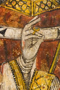 Detalle del tríptico que representa a San Cataldo, Cripta de la Catedral de Italian School
