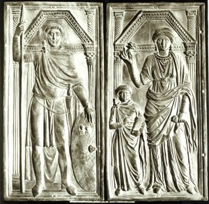 Díptico que representa a Stilicho (c.365-408), Serena y Eucharius de Italian School