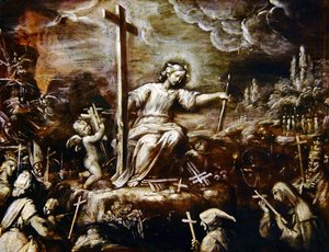 Distribuyendo la cruz de Italian School
