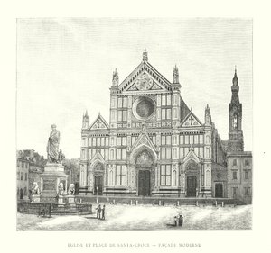 Iglesia y Plaza de Santa-Croce, Fachada Moderna (grabado)