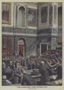Elección de Raymond Poincare como Presidente de Francia (litografía en color) de Italian School