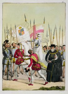 Isabel I, lámina 12 de La Historia de las Naciones de Italian School