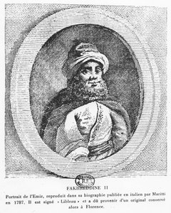Emir Fakhr-al-Din II (grabado) de Italian School
