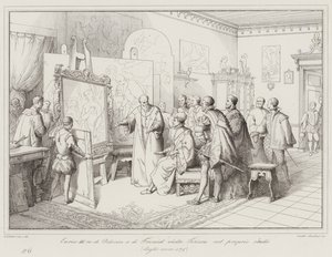 Enrique III, rey de Polonia y Francia, visita a Tiziano en su estudio de Italian School