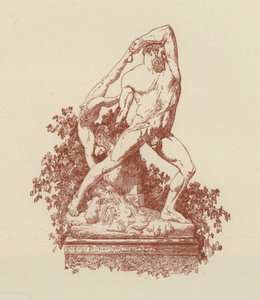 Hércules y Lica de Canova (litografía) de Italian School