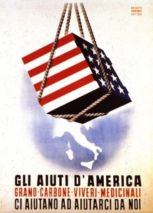 Programa de Recuperación Europea (ERP) (1948-1952): "Ayuda americana para la reconstrucción de Europa". Cartel de Rossetti - Cremonesi - Bottoli de 1948 (cartel)
