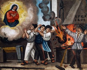 Explosión en el trabajo, exvoto