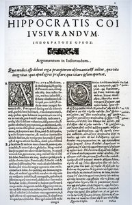 Extracto del Juramento Hipocrático en Latín y Griego, 1588 de Italian School