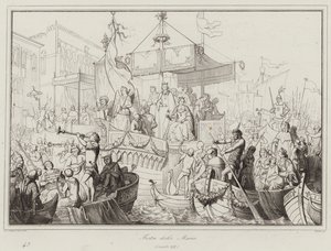 Fiesta de las Marías, siglo XIII (grabado) de Italian School