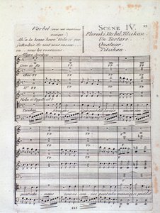 Primera página de la partitura de Lodoiska (escena 4), ópera por Luigi Cherubini de Italian School