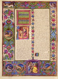 Fol.135v Segundo Evangelio de Mateo, de la Biblia de Borso d