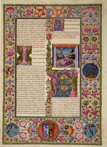 Fol.236r Apertura del Libro del Apocalipsis, de la Biblia de Borso d