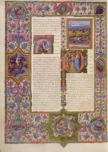 Fol.270v Apertura del Libro de Salomón, de la Biblia de Borso d