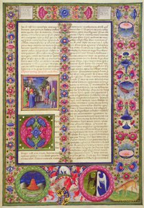 Fol.293r Apertura del Libro del Eclesiástico, de la Biblia de Borso d