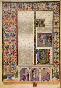 Fol.3v Prólogo al Libro de los Profetas (Isaías), de la Biblia de Borso d