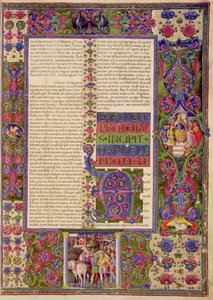 Fol.78r Apertura del Libro del Profeta Daniel, de la Biblia de Borso d