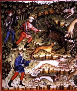 Fol.96r Caza de animales, ilustración de 