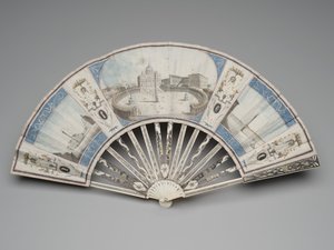Abanico Plegable con vistas de los monumentos de Roma, c.1780s-1790s de Italian School