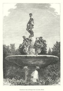 Fuente de Jean de Bologne en los Jardines Boboli de Italian School