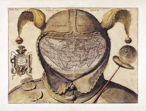 Mapa del mundo con gorro de bufón, c.1590 de Italian School