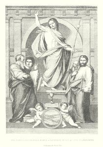 Fra Bartolommeo della Porta, Cristo y los cuatro evangelistas, Colección del Palacio Pitti (grabado) de Italian School