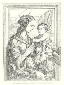 La Madone et le divin Enfant, Collection de Florence, Palais Pitti (grabado) de Italian School