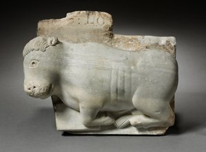 Fragmento de un capitel con el buey de San Lucas, c.1175-1200 de Italian School