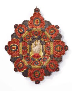Marco con relieve de la Virgen y el Niño, Trapani, finales del siglo XVII de Italian School