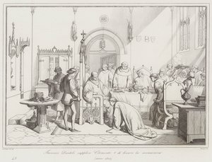 Francesco Dandolo suplica a Clemente V levantar la excomunión de Italian School