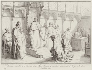 Francesco Novello II da Carrara y su hijo Francesco III piden misericordia al Dogo Michele Steno