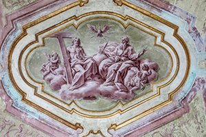 Bóveda con frescos de la cripta del ábside posterior de la catedral de Italian School