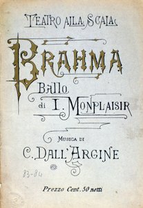 Frontispicio del ballet Brahma de Monplaisir y dell