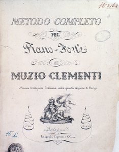 Frontispicio del libro de texto, Método Completo para Piano por Muzio Clementi