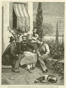 Los exiliados italianos, entre ellos los hermanos Bandiera, que en la isla de Corfú estudian una expedición a la patria de Italian School