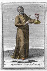 Instrumento armenio sagrado: instrumento musical similar a una campana. Grabado de “Gabinetto Armonico pieno d