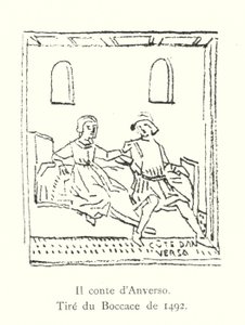 El conde de Amberes, tomado del Boccaccio de 1492 de Italian School