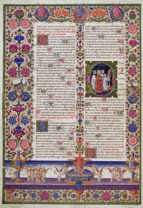 Página iluminada del Libro de los Salmos, de la Biblia de Borso d