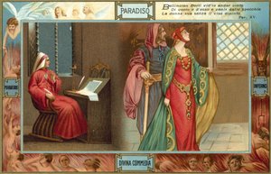 Ilustración para La Divina Comedia de Dante (litografía en color) de Italian School