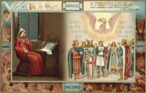 Ilustración para La Divina Comedia de Dante (litografía en color) de Italian School