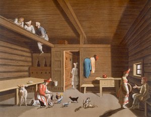 Interior de una casa campesina rusa, c.1820s-30s