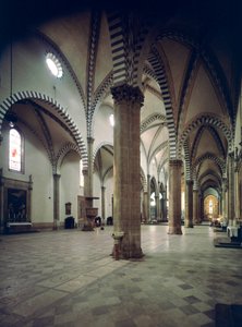 Vista interior de la Basílica de Santa Maria Novella de Italian School