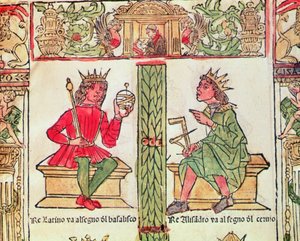 Reyes Latino y Alejandro, del Libro del Destino de Lorenzo Spirito Gualtieri de Italian School