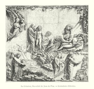 La Creación, Bajorrelieve de Giovanni Pisano, Catedral de Orvieto