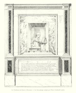 La Tumba de Dante en Rávena, El Sarcófago esculpido por Pietro Lombardi de Italian School