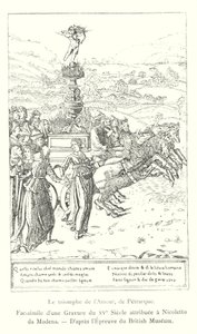 El triunfo del Amor, de Petrarca, Facsímil de un grabado del siglo XV atribuido a Nicoletto da Modena, según la prueba del Museo Británico