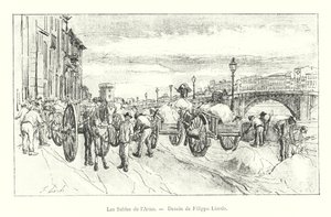 Las arenas del Arno, dibujo de Filippo Liardo de Italian School