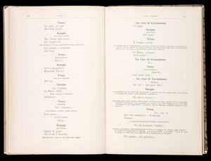Libreto de Tosca de Giacomo Puccini, Edición Ricordi, Italia de Italian School