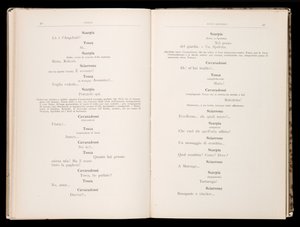Libreto de Tosca de Giacomo Puccini, Edición Ricordi, Italia de Italian School